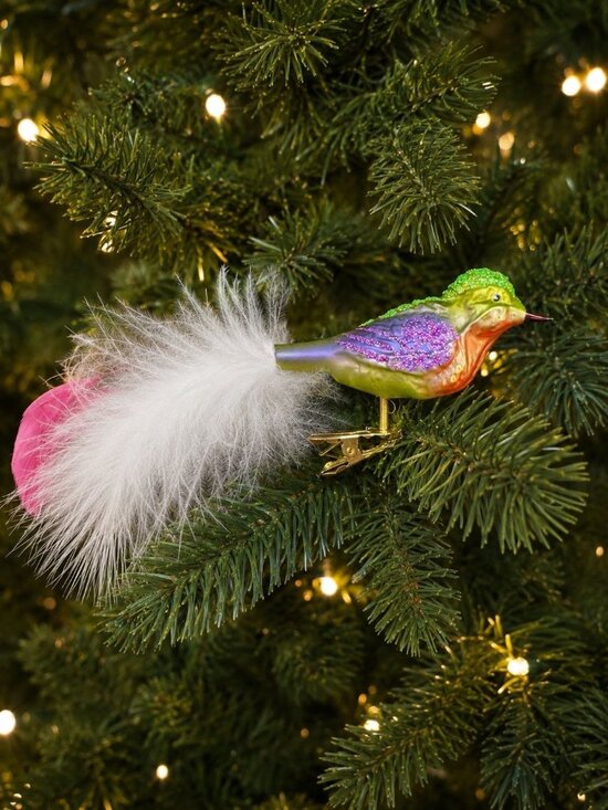 Other - Old World Christmas Clip On Hummingbird Bird Ornament Feather Tail Glitter